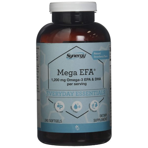 Vitacost Synergy Mega EFA® Mini Gels - 1200 mg per Serving Omega 3 EPA & DHA Natural Strawberry - 240 Softgels