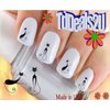 Nail Art Decals WaterSlide Nail Transfers Stickers Animals - Cats - Black Skinny Cats Scroll Nail Decals - Salon Quality! DIY Nail Accessories