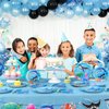 WERNNSAI Ocean Party Decorations - 64 Pcs Shark Party Plates Napkins Forks Under the Sea Theme Party Supplies Sea Animal Paper Plates Napkins for Kids Birthday Baby Shower Serves 16 Guests