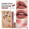 BAISEN DIARY 5 Pcs/set Silky Texture Chocolate Matte Lipsticks Set, Matte Finish, Non-stick, Waterproof Lip Gloss Chocolate Lip Glaze Set, Up to 12 Hours Lip Makeup (Set 01, 5PCS)