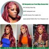 Cikana 99J Burgundy Lace Front Wigs 30 Inch Red Wig Human Hair Body Wave 13x4 HD Lace Frontal Wigs Natural Hairline Pre Plucked 180% Density Glueless Brazilian Virgin Human Hair Bleached Knots