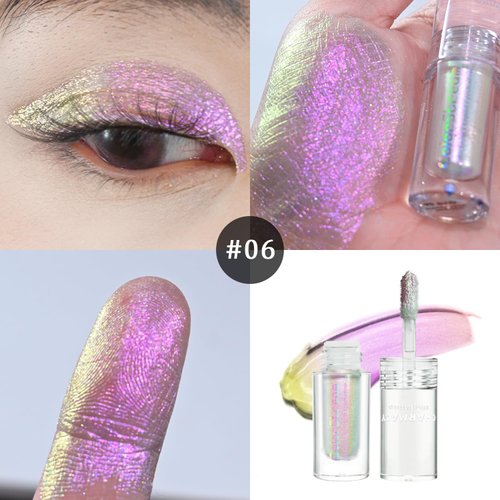 CHARMACY Chameleon Liquid Eyeshadow, Intense Color Shifting, Highly Pigment Multichrome Eyeshadow Liquid Makeup, Long Lasting, Shimmer, Easy To Wear Metallic Eye Makeup, 1.6g (#06)