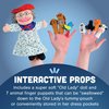 Constructive Playthings Plush "Old Lady" Doll and Animal Finger Puppet Props Set for "There Was An Old Lady Who Live Swallowed a Fly" Children's Book, For Kids Ages 3+