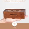 Bits and Pieces - Stash Your Cash - Secret Puzzle Box - Camouflage Your Cash Money Holder - Brain Teaser - Wooden Secret Compartment