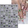Christmas Nail Art Stickers Decals,3D Glitter Christmas Nail Stickers for Nail Art,6PCS Snowflake Elk Gingerbread Man Candy Xmas Nails Design Winter Nail Decals for DIY Manicure Nail Art Decorations