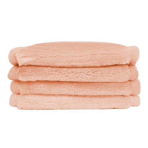 Puomue Makeup Remover Cloth 4 Pack, Ultra Soft and Reusable Microfiber Makeup Remover Towels for All Skin Types, Perfect Face Towels for Women, 5.1"X15.3", Pink