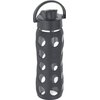 Lifefactory 22-Ounce Active Flip Cap Glass Water Bottle, 22oz, Carbon