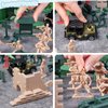 LovesTown 117PCS Army Men Playset, Military Soldier Set Army Action Figures Battle Group Military Base Toy with Green Box Vehicles Helicopter for Kids