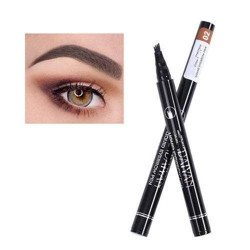 MAEPEOR Microblading Eyebrow Pencil 5 Colors Eyebrow Tattoo Pen with a Micro-Fork Tip Applicator Creates Natural Looking Brows Waterproof Long-Lasting Microblading Pencil for Eyebrows (Color 02)