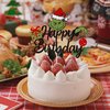 1 PCS Christmas Happy Birthday Cake Topper Assembled Glitter Santa Hat Gifts Light Green Christmas Cake Pick Decoration for Merry Christmas Baby Shower Kids Birthday Party Decorations Supplies