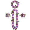 Hawaiian Leis Flower Headband Wristbands Tropical Hawaii Luau Leaf Necklace Bracelets Hair Hoops Wreath Women Headpiece Hair Bands Cosplay Costume Summer Beach Vacation Pool Party Decoration 24 Pack