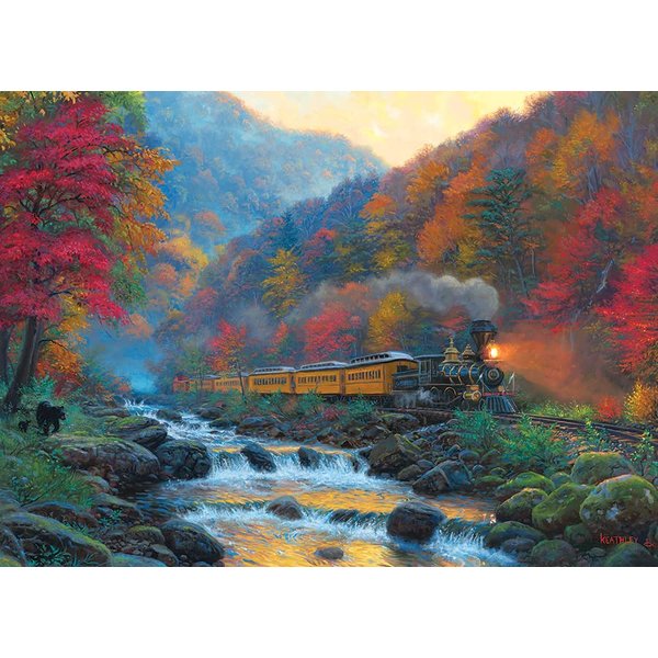 Cobble Hill 1000 Piece Puzzle - Smoky Train - Sample Poster Included