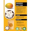 Aroma Depot 1lb. Raw Mango Butter Unrefined Jar(CHUNKS) 100% Natural Great for Skin, Body, and Hair Care. Lotions and Creams reduce fine Lines and wrinkles, and Makeup Remover Hexane-free