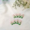 24 Pcs St. Patrick's Day Press on Nails Short Square Fake Nails with Glue Green False Nails with Shamrock Designs Green French Nails Tips Acrylic Glue on Nails Full Cover Stick on Nails for Women
