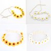 Sunflower Headband Crown, 2PCS Sunflower Flower Headband, Sunflower Hair Wreath Women Girl Bridal Floral Headpiece For Hippie Party Wedding Festivals(White, Yellow)
