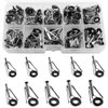 WMYCONGCONG 80 PCS Fishing Rod Guide Tips Repair Kit Metal Spinning Fishing Rod Guides Spare Parts Ceramic Ring Guide Tips