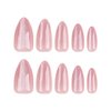 Almond Press on Nails Medium Fake Nails Pink False Nails with Design Glitter Glue on Nails Glossy Acrylic Nails Full Cover Stick on Nails Shiny Artificial Nails for Women Manicure 24Pcs