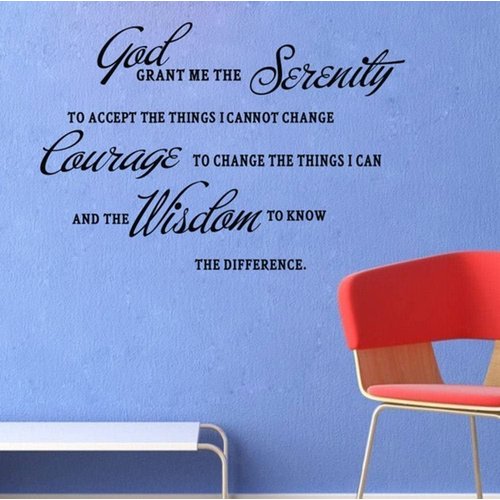 Black 20''X 28'' GOD Grant ME The Serenity Prayer Bible Art Quote Vinyl Wall Stickers Decal Décor