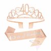 Amariver 40th Birthday Sash and Crown for Women Rose Gold Birthday Crown 40&Fabulous Birthday Sash Rhinestones Birthday Tiara Happy Birthday Crown Glitter Sash Birthday Decoration for Party Gifts