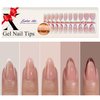 KQueenest French Gel Nail Tips - Multi-Color French Tip Press on Nails Fall,Medium Almond Nail Tips,Stiletto Soft Gel x Nail Tips,Natural Nude Gel Tip Nails with Design,Acrylic Fake Nail Tips 150 Pcs