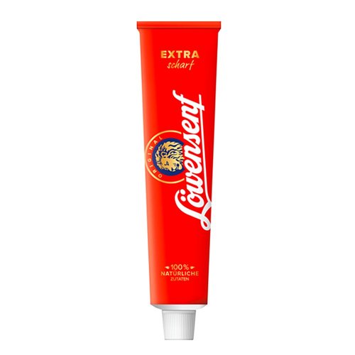 Düsseldorfer Löwensenf - Extra Scharf - (200 Ml/8.4 Oz Tube) - Very Hot Mustard Thatâ€™s Original for Sure
