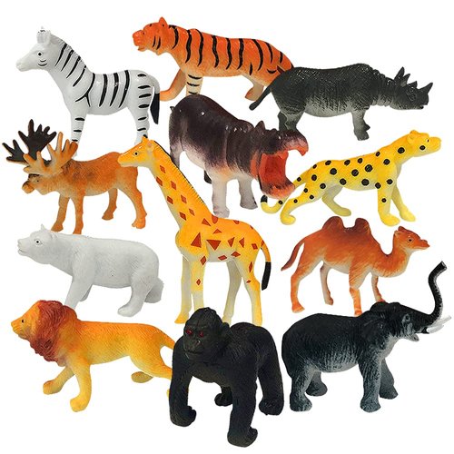 ArtCreativity Zoo Animal Figurines Set for Kids, Pack of 12, Assorted Small Animal Figures, Sturdy Plastic Toys, Fun Zoo Theme Birthday Party Favors, Great Gift Idea for Boys and Girls