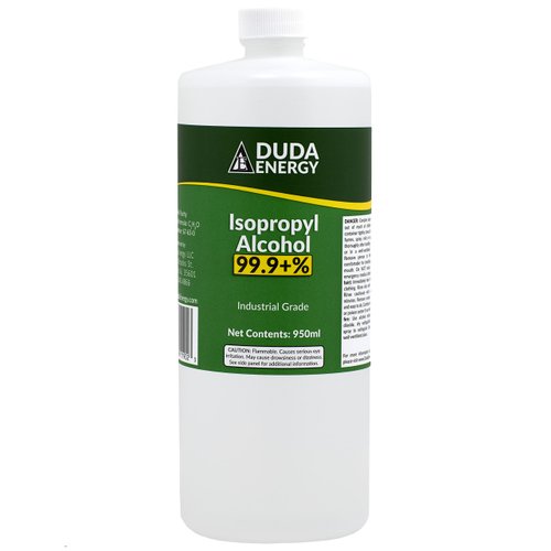 Duda Energy Bottle of Pure Isopropyl Industrial Grade IPA Concentrated Rubbing Alcohol, Clear, 32.12 Fl Oz