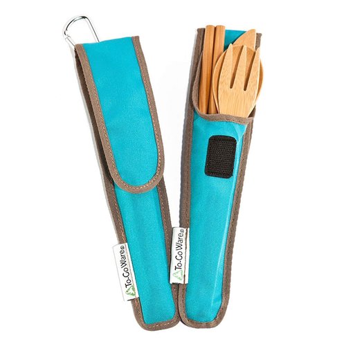 Bamboo Travel Utensils - To-Go Ware Utensil Set with Carrying Case (Agave)