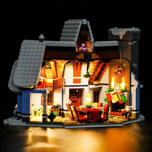 YEABRICKS LED Light for Lego- 10293 Creator Expert Santa’s Visit Building Blocks Model: Remote-Control Version (Lego Set NOT Included)