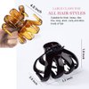 MAORULU Big Claw Hair Clips for Women and Girls, Strong Hold, 6 Packs (Black, Clear, Tortoise)