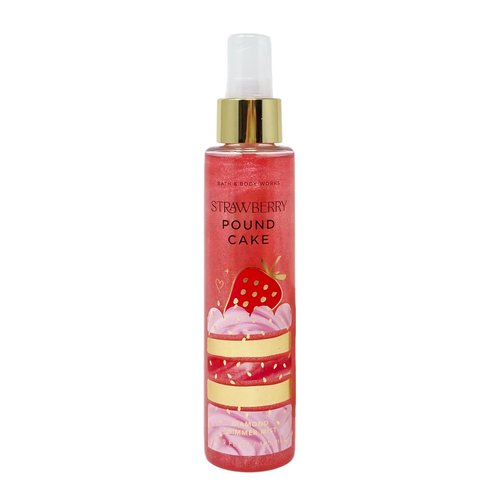 Bath & Body Works Strawberry Pound Cake Diamond Shimmer Mist with a Himalayan Salts Springs Sample Soap