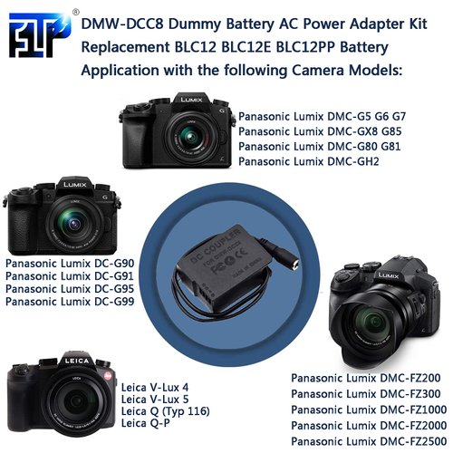 F1TP DMW-AC10 DMW-DCC8 AC Power Adapter Dummy Battery for Panasonic Lumix DMC-G5 G6 G7 GX8 G80 G81 G85 GH2 GH2K FZ200 FZ300 FZ2000 G90 G99 Cameras.