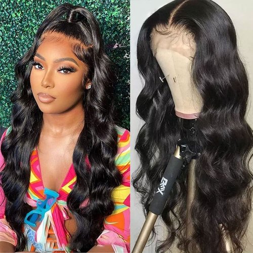 AUOCATTAIL 13x4 Long Body Wave HD Lace Front Wigs 26 Inch 150% Glueless Lace Front Wig with Baby Hair Density Pre Plucked Wig Human Hair Wigs For Women Natural Black