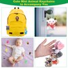 Fovths 64 Pieces Mini Plush Animals Toys Set Cute Small Stuffed Animal Keychain Jungle Animal Decor Goodie Bag Basket Fillers for Birthday Christmas Party