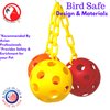 Bonka Bird Toys 1225 Triple Chain Ball 7" High by 5" Wide Medium Parrot Cage Toy, Conure, Cockatiel, Lories, and Similar