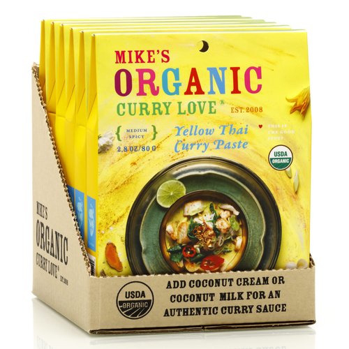 Yellow Thai Curry Paste ORGANIC. VEGAN. DAIRY FREE. SUGAR FREE. KETO FRIENDLY. MADE IN THAILAND. | case of 6 x 2.8 oz pouches