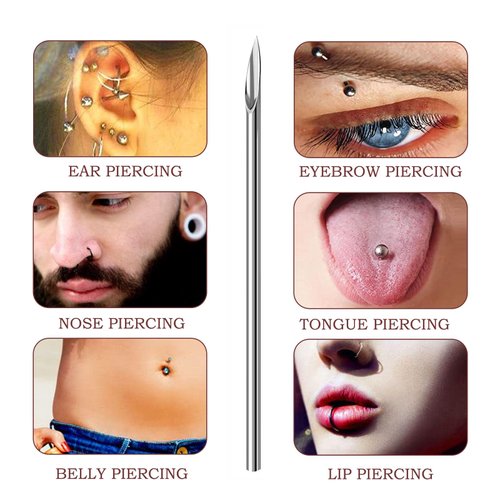body piercing needles,40PCS Mixed Piercing Needles-12g.13g.14g.15g.16g.17g.18g.20g Individualized Package 5Pcs of Each Stainless Steel Sterile(Mixed)