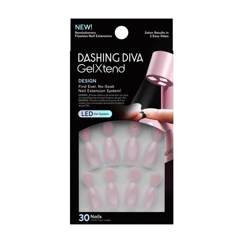 Dashing Diva GelXtend Nail Extensions - Ballet Beauty | Works with Any LED Nail Lamp | Lasts up to 14 Days | Contains 30 Salon Quality Nail Extensions, 1 Prep Pad, Glue, 1 Nail File