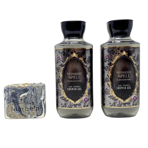 Bath &amp; Body Works Midnight Spell 2 Piece Set Shower Gel with a Charcoal Scrub Soap