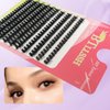 BTLLSSH Lash Extension Kit DIY 240pcs Lash Clusters Eyelash Extension Kit Individual Lashes Kit with Lash Bond & Seal Remover Lash Tweezers for Self Use (003D-0.31-0.63INCH-CatEye)