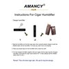 AMANCY 3-Finger Classy Black Brown Crocodile Pattern Leather Cigar Case With Small Humidifier and Cutter