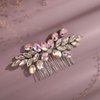 Kercisbeauty Iridescent AB Color Crystal Hair Comb Wedding Bridal Bridesmaide Hair Accessories Shiny Handmade Girls Prom Hair Piece (AB Color)