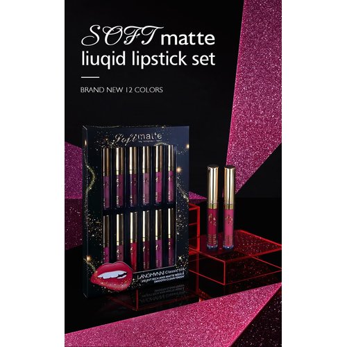 shinemistictacct 12 Colors Liquid Lipstick set,Matte & Waterproof Longlasting Lipgloss Gift Makeup Set