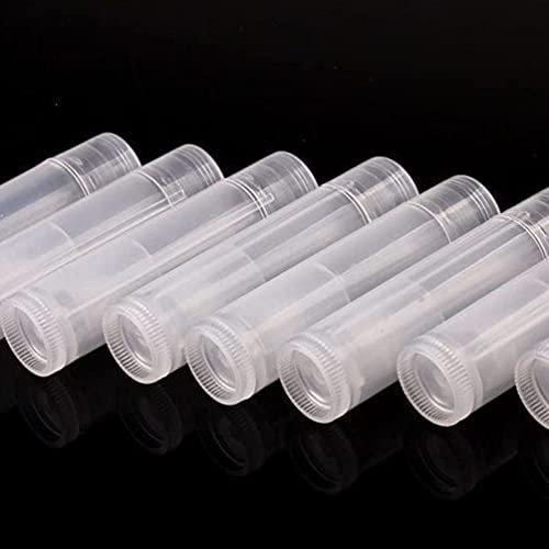 100Pcs 5ML Transparent Clear Empty Lip Balm Tubes Containers