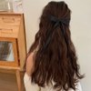 4 PCS Ribbon Hair Clips Bowknot With Long Tail,Bow Hair Clips,Hair Clips for Women with Bowknot Clips,Hair Bows for Women Ribbon for Hair Barrettes Bow clips(Black, Cream White, Pink, Wine Red)