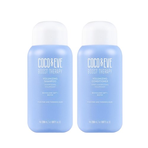 Coco & Eve Boost Therapy Hair Volumizing Shampoo & Conditioner Bundle Set. With Biotin to Target Fine, Thinning Hair. For Thickening, Nourishing, and Improving Volume, Density & Shine. (18.94 Fl Oz)