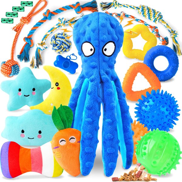 Eefitoys Puppy Toys 23 Pack, Interactive Dog Toys for Puppy Teething, Puppy Chew Toys with Squeaky Plush Toys, Rope Toys and Dog Treat Balls, Puppy Teething Toys for Small Dogs