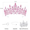 VELSCRUN Birthday Tiara Crowns for Women Girls Pink Crystal Birthday Girl Headband Sash Elegant Princess Crown Happy Birthday Party Decorations Women Sisters Birthday Gift Hair Accessories