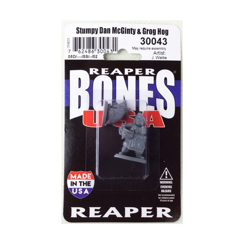 Stumpy Dan Mcginty and Grog Hog Miniature Figure 25mm Heroic Scale Reaper Bones USA Reaper