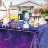 QUERICKY 4 Pack Space Galaxy Party Tablecloths, Starry Night Tablecover Supplies, 51x87'' Plastic Galaxy Table Cover for Space Galaxy Theme Party Decorations, Outer Space Stars Theme Birthday Decor
